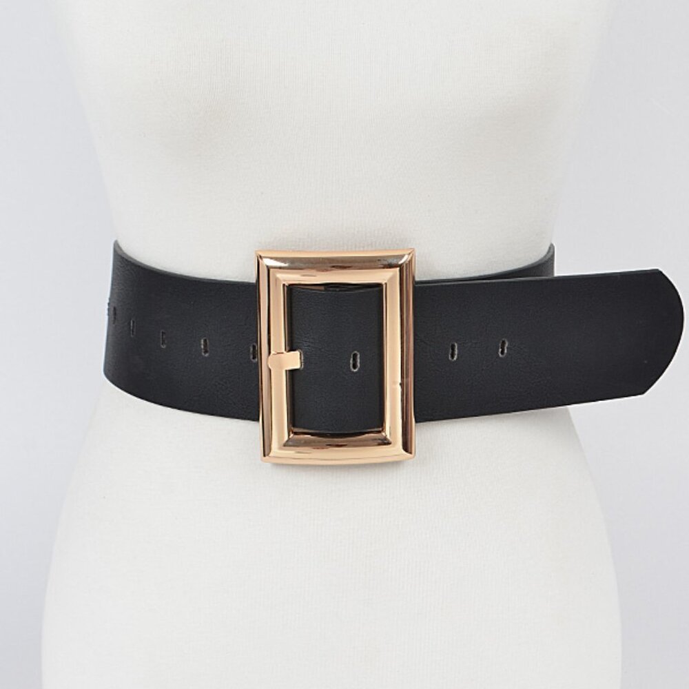 BNWT Plus Size Iconic Black Color Wide Belt Fashion Belt Black Belt